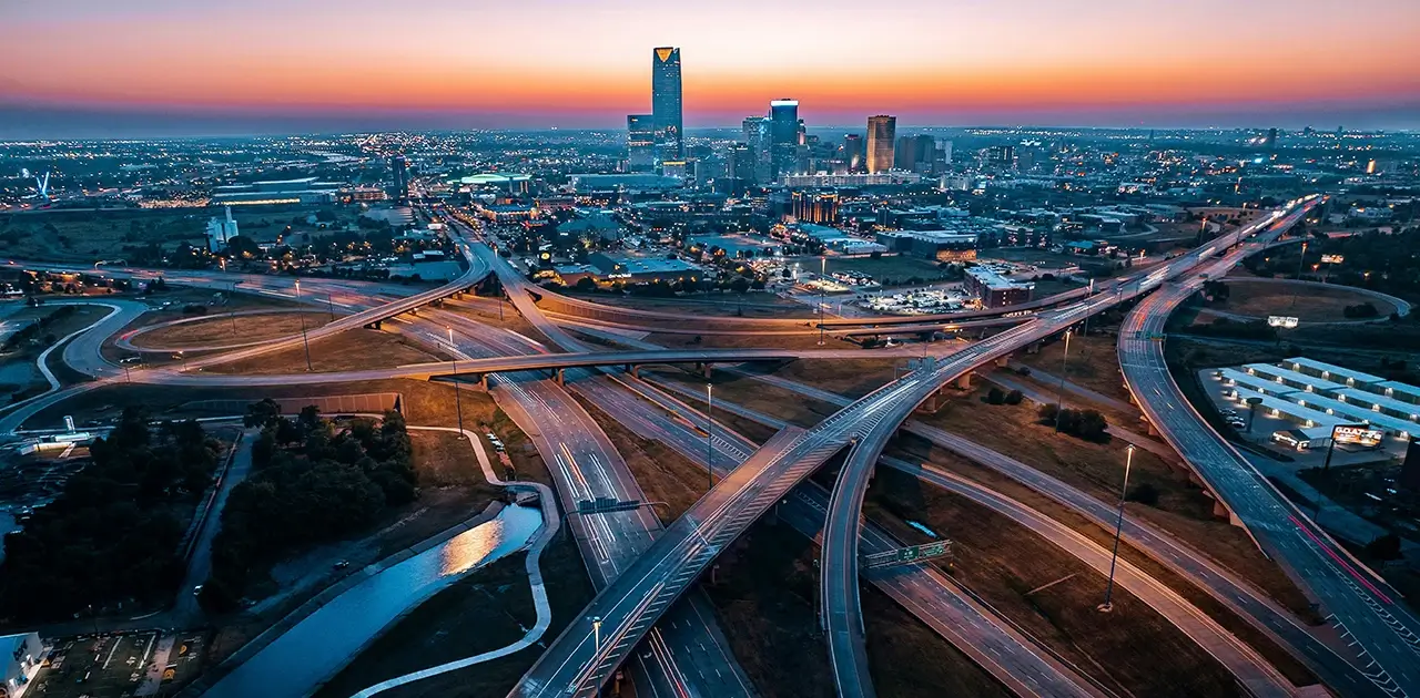 Aerial view of Oklahoma City