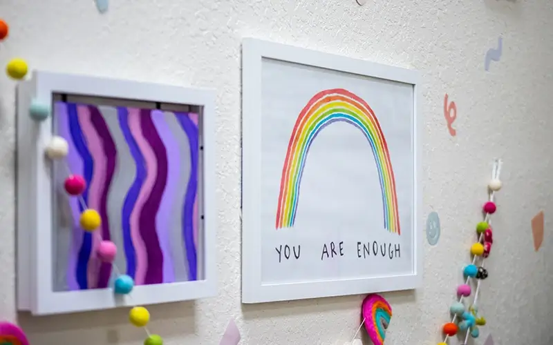 You Are Enough - Built on Principles Sign in office that says 'you are enough'